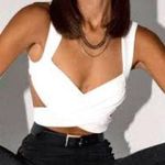 Princess Polly Taylor Wrap Criss Cross White Crop Halter Top Sz 4 Sexy Goddess Photo 0