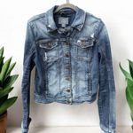 Guess  Vintage Distressed Denim Jacket Size Large Photo 0