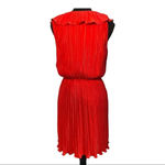 Cynthia Steffe  Seamline Red Ruffle Accordian Pleated Dress Photo 3