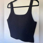 Aritzia Babaton by  Black Sculpt Knit Squareneck Cropped Tank Top  SIZE XL Photo 4