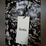 Leota Black & Cream Print Faux-Wrap 3/4 Sleeve Stretch ModCloth  Dress Small Photo 5