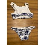 Khongboon Bitlis Bikini Halter Top and Bottom Blue White Tropical Reversible (S) Photo 1