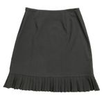 Larry Levine  Stretch Pencil Skirt Size 8 Pleated Hem Unlined Gray Photo 1