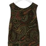 Mirasol 1990s Vintage Brown Paisley Retro Sleeveless Top Blouse Tank Large Photo 3