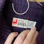 CRAZY HORSE Vintage size M  100% wool purple double breasted cardigan. Photo 2
