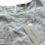 Valentina Naldi White Eyelet Flutter Sleeve Mini‎ Dress Made in Italy Size M Photo 3
