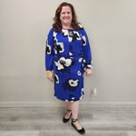 Lane Bryant Blue Floral Faux-Wrap Jersey Midi Dress - New - Size 18/20 Photo 2