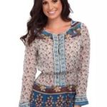 Lucky Brand  Savannah Gypsy Peasant Top NEW Photo 1