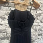 EUC City Studio Navy Halter Maxi Dress Beaded Pearl Neck Line Size 3 Blue Photo 5