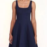 STAUD Navy Wells Cotton Mini Dress Photo 0