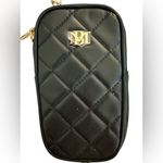 Badgley Mischka  Oval Phone Case CROSSBODY PURSE Black Vegan Leather Strap NWT Photo 2