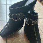 Aerosoles  Black Suede Pointy Toe. Buckled Front Blocked Heel Sz 6 Photo 0