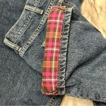 CE Schmidt Workwear Flannel Lined Womens Sz 14 X 34 Denim Blue Jeans Pink Check Photo 11