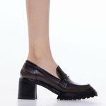 Charles and Keith Chunky Penny Loafer Pumps - Ivory/Off White Photo 1