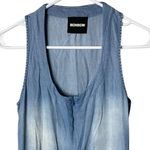 MONROW Women’s XS Denim Chambray Jumpsuit Pants Sleeveless Blue Photo 3