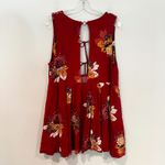 Free People Lovely Day Printed Tie Tunic Dress Women's Medium Red Floral Boho Photo 13
