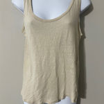 United Colors Of Benetton  Tank Top Pure Linen Beige Scoop Neck Sleeveless Size S Photo 0