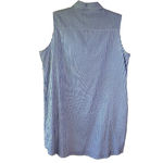 Duffield Lane Blue & White Pin Stripe Sleeveless Collared Tunic Shirt Size XL Photo 1