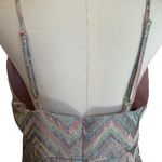 Laundry by Shelli Segal  Women's SZ 14 Dress Baby Doll Shiny Aztec Pastel Photo 6