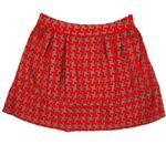 Xhilaration Houndstooth Red Gray High Waisted A-Line Knit Skirt Medium Photo 0