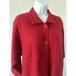 Coldwater Creek  Women's 100% WOOL Red Sweater Cardigan Jacket, Sz XL (b50) Photo 2