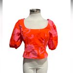 STAUD Papaya Floral Crop Top Size 10 Photo 2