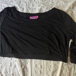 Edikted Black Long Sleeve Crop Top Photo 3