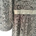 Joie  Black Baronessa Leather Waist Lace Fit and Flare Mini Dress Large Photo 8