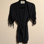 Stone Cold Fox 100% Silk Lace Robe Black Dress- One Size Photo 4