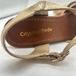 City Classified Sandal Womens 8 Brown Gold Criss Cross Ankle Strap Chunky NEW Photo 8