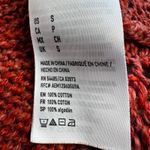 American Eagle Red/Orange Crochet Knit Sweater Women's Open Weave Boat Neck 3/4 Sleeve Photo 13