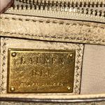 Ralph Lauren Gold Textured Leather Crossbody Bag with Tassel Detail — Boho Saddle Style Photo 6