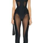 Mugler Tulle Stretch Leggings in Black & Black 38 New Womens Pants Trousers Size undefined Photo 0