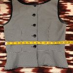 True Vintage 80s 90s Pinup Rockabilly Whimsygoth Black White Plaid Dark Academia Preppy Office Siren Goth Retro Corset Peplum Vest Jacket Top Shirt Boat Neck Sleeveless Button Front Fitted #gothic Photo 5
