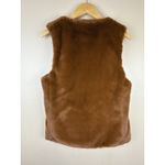 Stella & Dot  Soft Faux Fur Vest Women XS Rusty Brown NWT Cozy Open Front Photo 4
