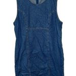 Woolrich  Denim Jean Sleeveless Sheath Dress Size XL Blue Scoop neck Midi Jumper Photo 0