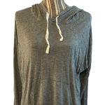 Heart & Hips  Gray Long Sleeve Hooded Lightweight Pullover Sweatshirt Women Sz L Photo 0