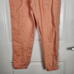 Athleta  Women's Peach Cabo Linen Jogger Orange Pants Size 6 Photo 4