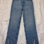 Free People  Jeans with Front Slit Detail Size 28 Waist Light Wash Denim Pants Photo 2