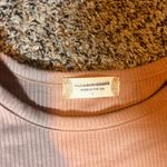 Altar'd State  Ribbed T‎ Shirt Womens Medium Peach Short Sleeve Lettuce Edge Top Photo 1