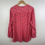 Charter Club Zebra Print Button Down Shirt Size 3X Pink Long Sleeve Lightweight Photo 3