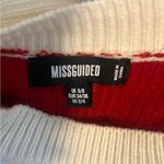 Missguided Cream and Red‎ Christmas Kisses Holiday Crewneck Pullover Sweater 6/8 Red Size M Photo 3