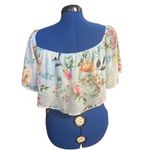 Peach Love Women’s Off Shoulder Floral Crop Top Size Medium Multicolored Photo 2