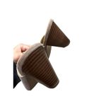 Adrienne Vittadini Pyle Tan Leather Suede Open Toe Mules Slide Sandal Size 10 Photo 6