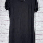 Design Lab Black Short Sleeve Dress with Lace Detail Medium Photo 0