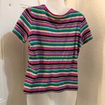 Westbound 90s  vintage retro striped short sleeve top blouse Size S, measurements in pics Photo 1