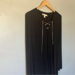 Michael Kors Black Long Sleeve Top Dress with Gold Chain detail Size Medium Photo 4