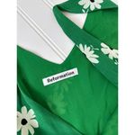 Reformation  Anchorage Green Floral Wrap Dress Sleeveless Plunged Neck Size S Photo 6