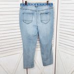 Chico's  The Platinum Crop Embroidered Girlfriend Jeans Light Blue Medium 8 Photo 1