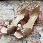 J.Crew Bow Platform Heel Rose Gold Satin Women’s Size 12 Photo 0
